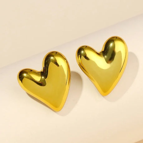 Colorful Acrylic Puffy Heart Stainless Steel Earrings