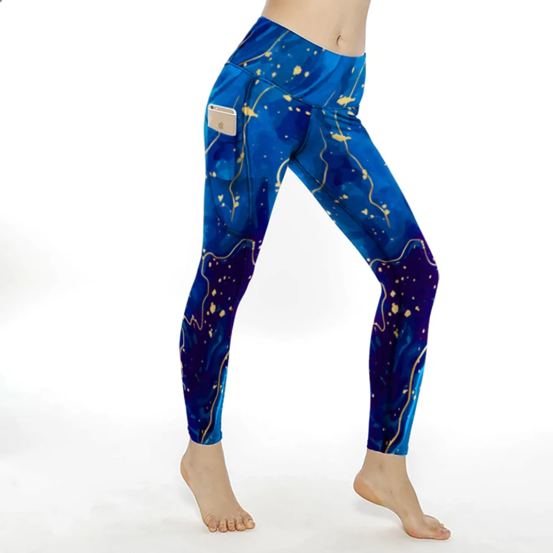 Lux Supreme Blue Journey Matching Full Length Leggings and Nails Bundle