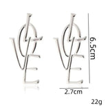Exaggerated Love Stainless Steel Earrings