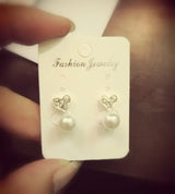 $.99 Faux Pearl & Rhinestone Earrings