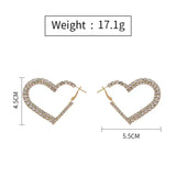 18KT Gold Plated Rhinestone Heart Earrings