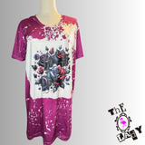 ONLY 1 in Stock Gothic Roses on Purple Tee