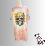 Oversized Floral Skull Tee