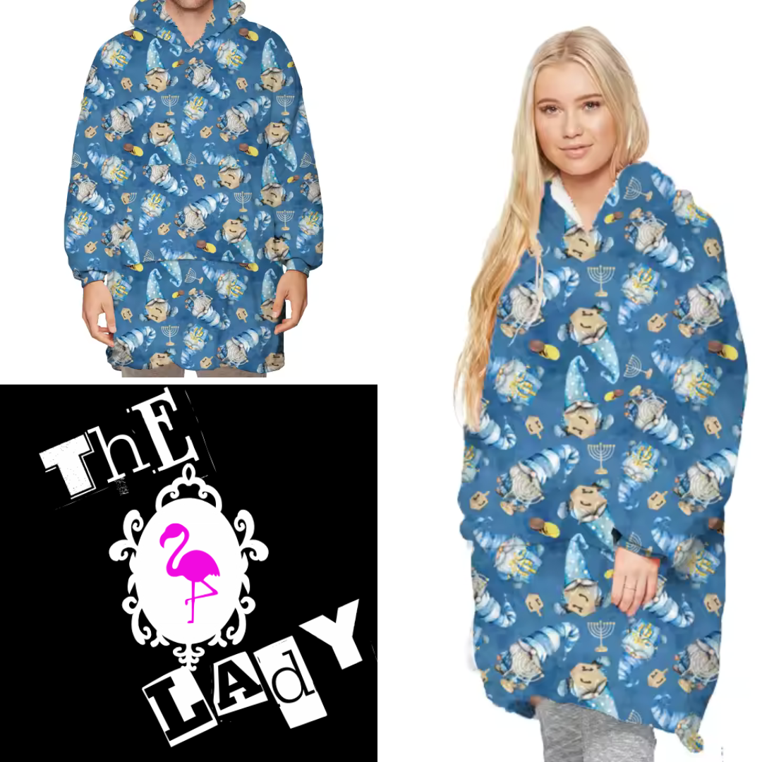 Blanket Hoodie Have a Gnomey Hanukkah