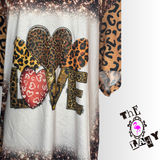 Oversized Love in Cheetah V-Neck T Shirt