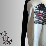 Oversized Rose & Books Long Sleeve Shirt/Pullover