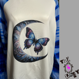 Oversized Moon and Butterfly Long Sleeve Shirt/Pullover