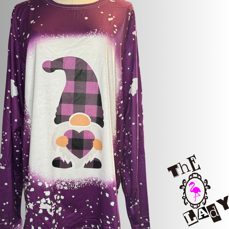 Purple Gnome Oversized Long Sleeve Shirt