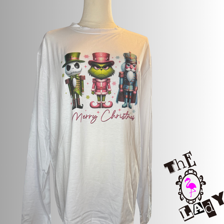 Grumpy and Nutty Oversized Long Sleeve White TShirt