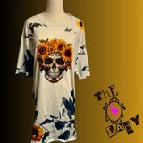 ONLY 1 in Stock  Sunflower Skull