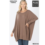 Oversized Scoop Neck Poncho Tunic