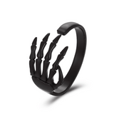 Adjustable Black Skeleton Hand Ring