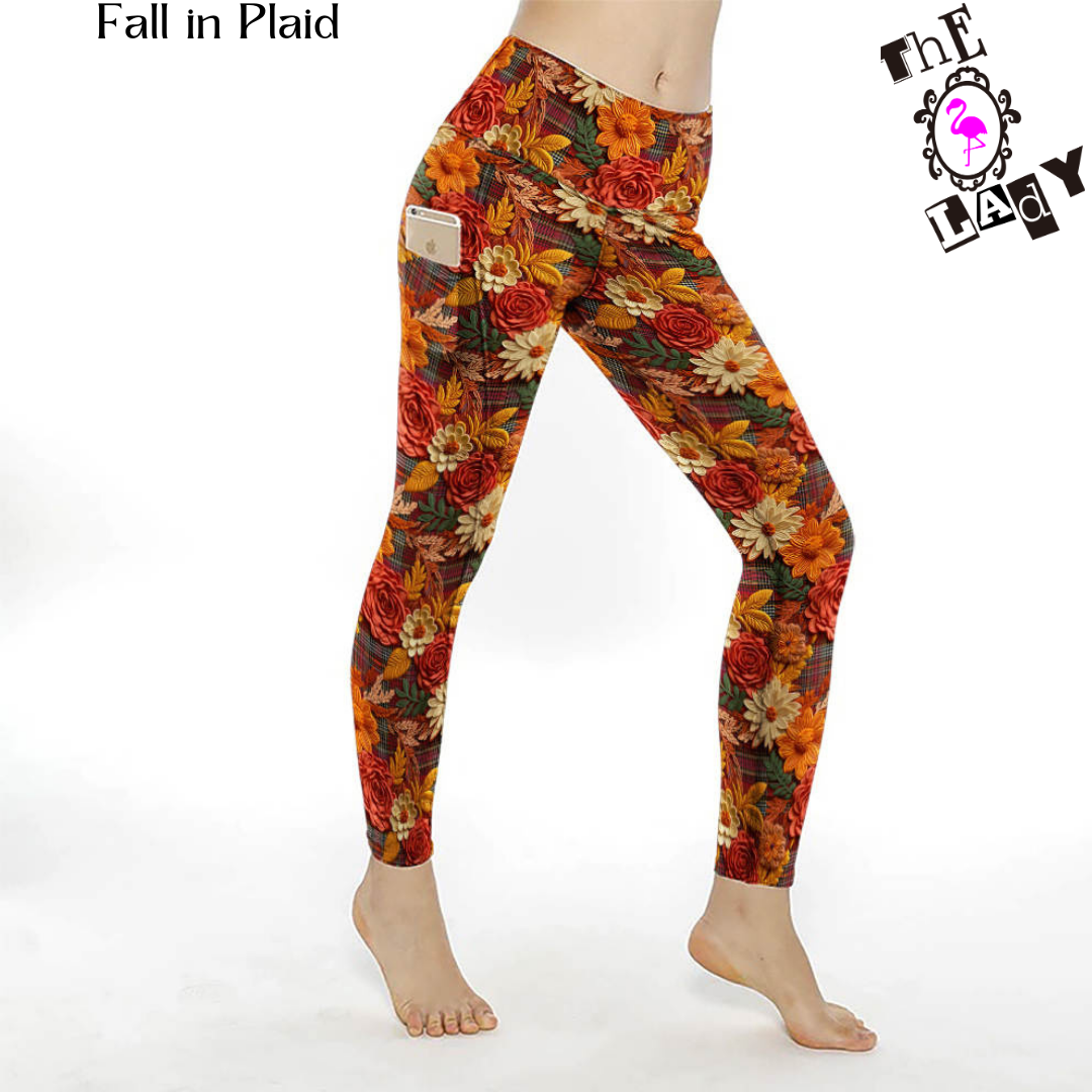 XS/S Fots Sizes 2-10 Fall in Plaid Full Length Leggings