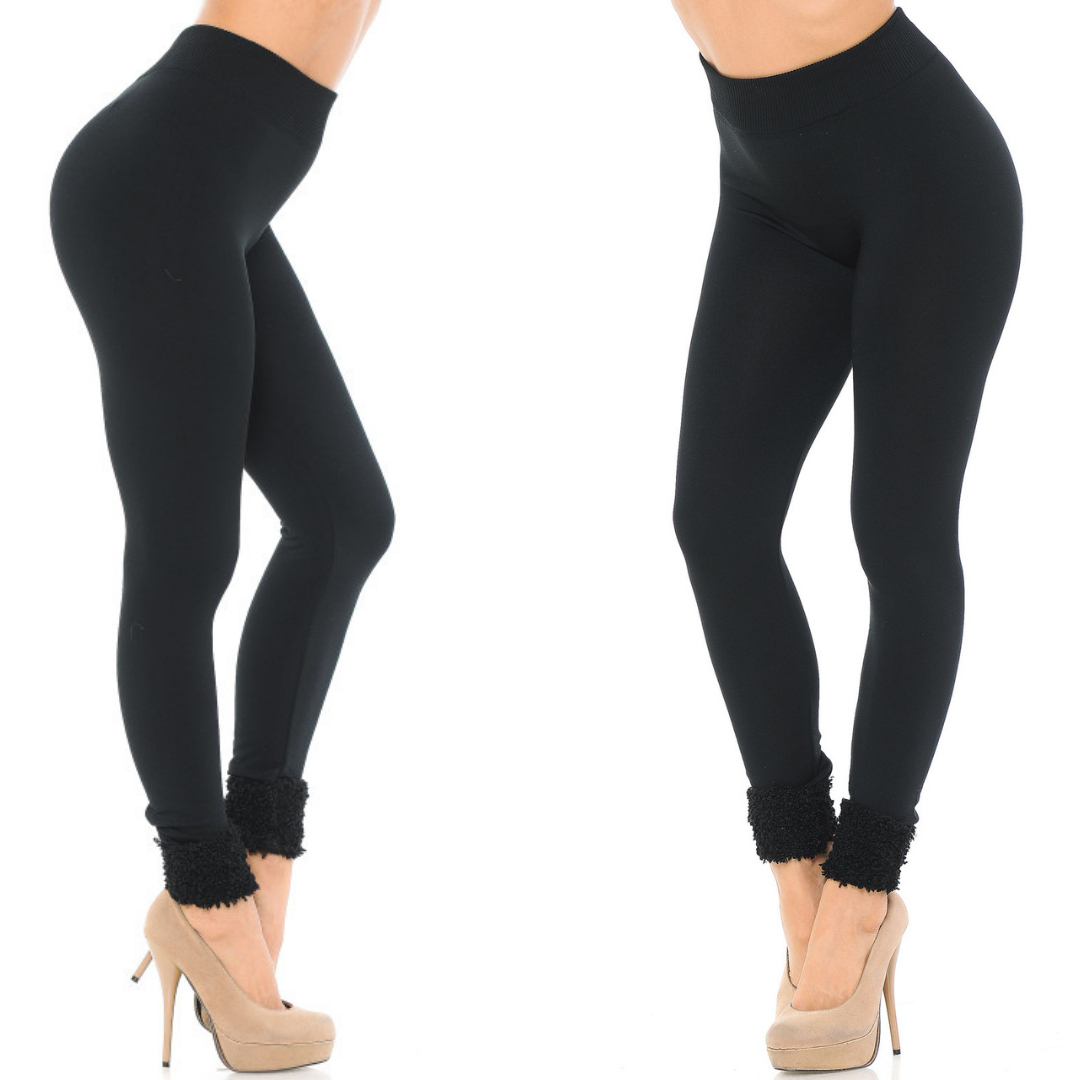 Fleece Lined Cuffed Full Length Legging