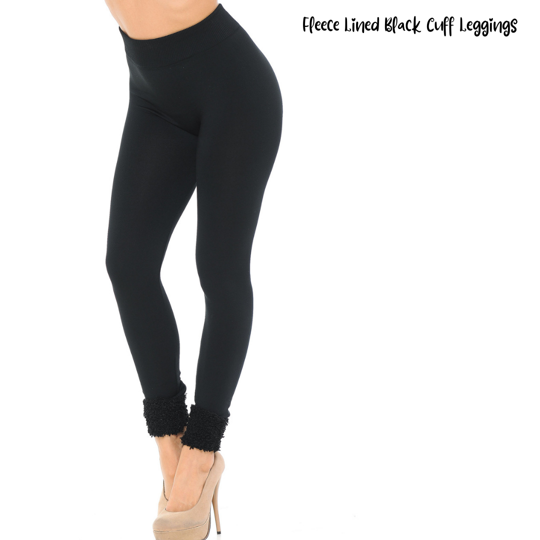 Fleece Lined Cuffed Full Length Legging