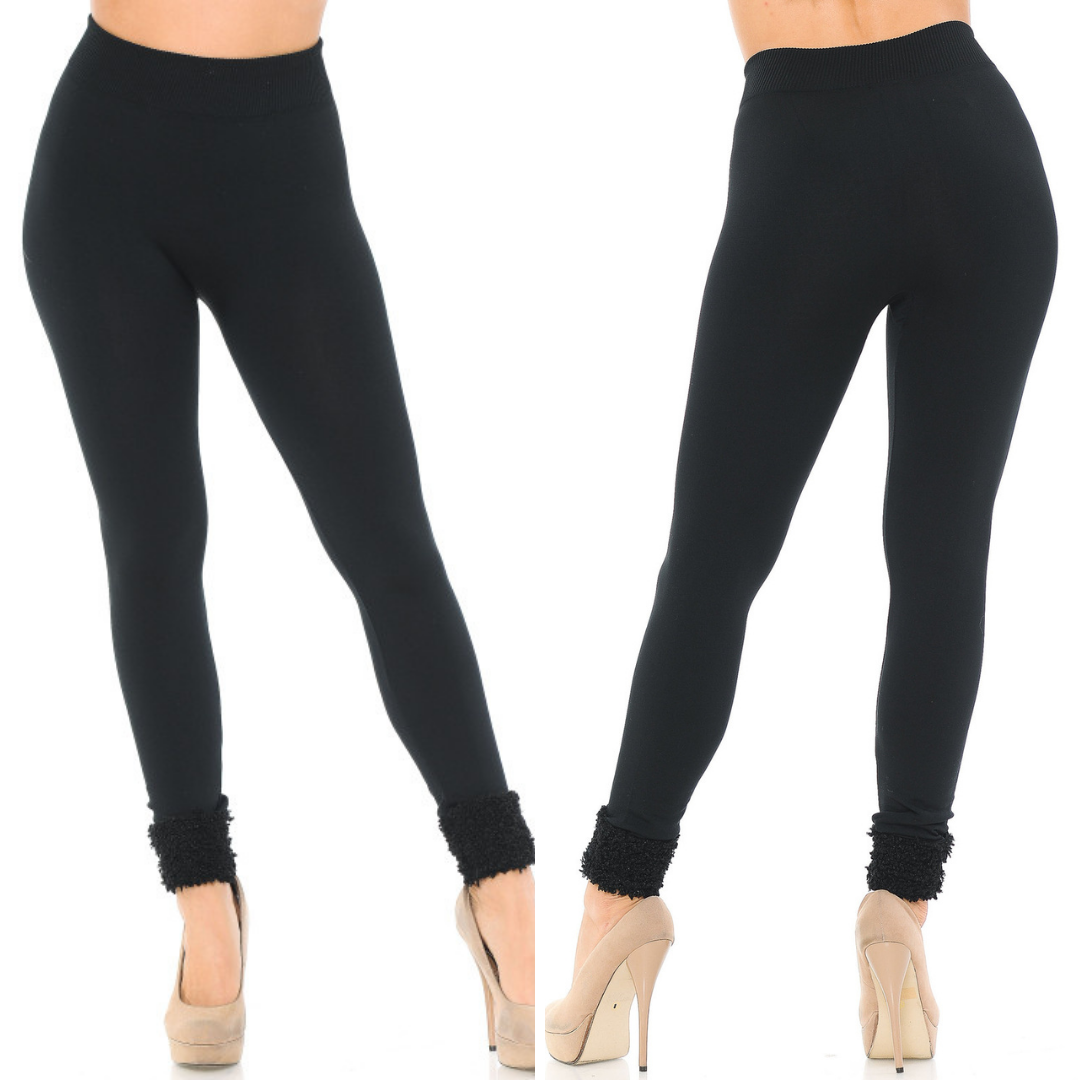 Fleece Lined Cuffed Full Length Legging