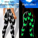 Glow in the Dark Skull Full Length Sport Leggings