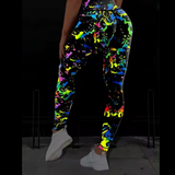 Glow in the Dark Splatter Full Length Sport Leggings