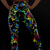 Glow in the Dark Splatter Full Length Sport Leggings