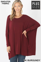 Oversized Scoop Neck Poncho Tunic