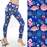 Merry Flamingo Full Length Leggings