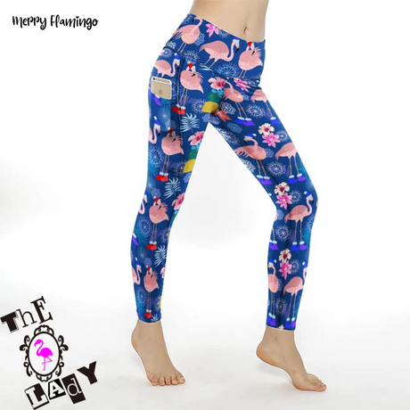 Merry Flamingo Full Length Leggings