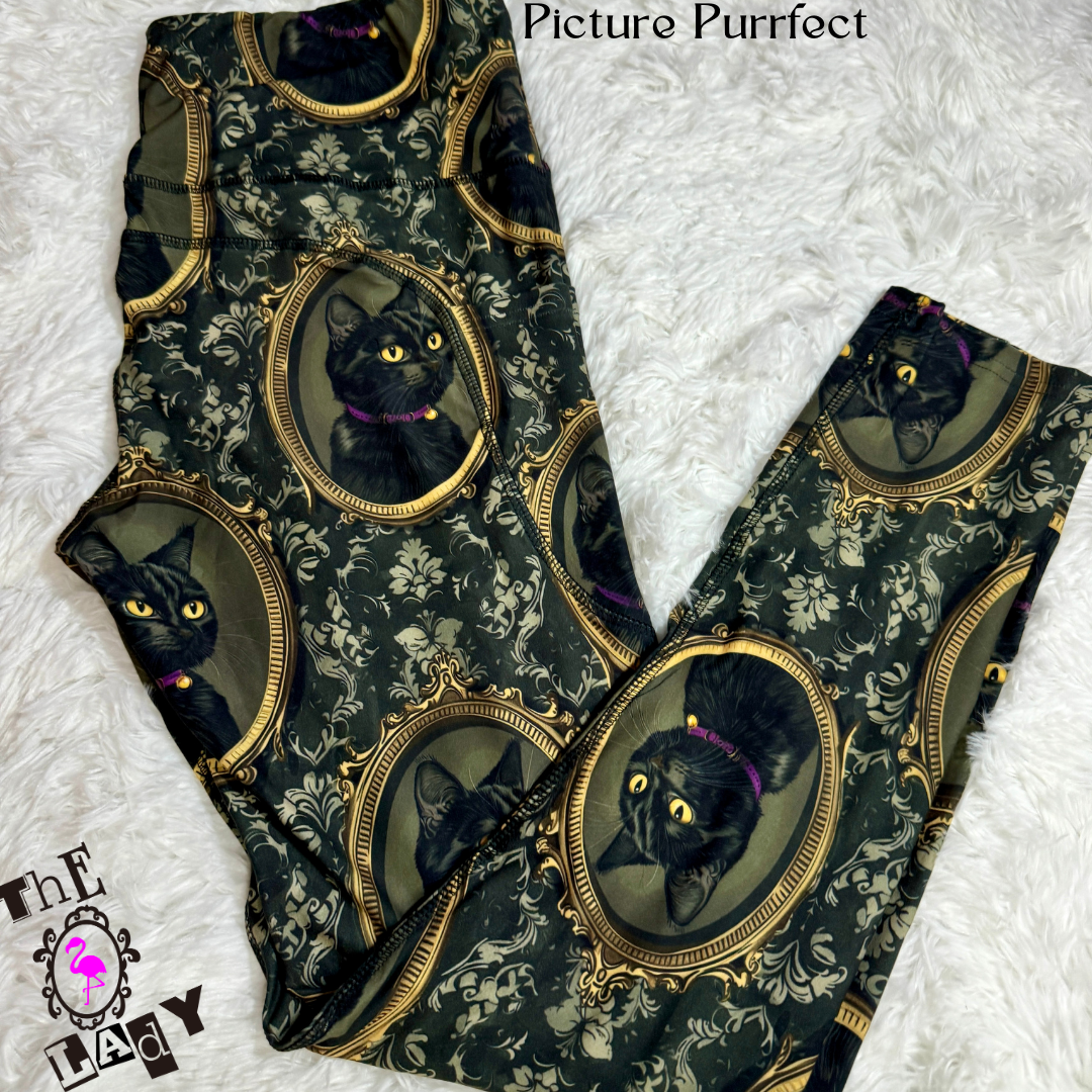 Picture Purrfect Full Length Leggings With Free set of Lux Supreme Nails