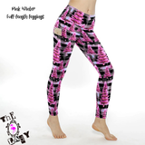 S/M Fits Sizes 2-10 Pink Trees Full Length Leggings