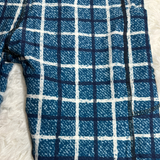 Plaid Blues Full Length Leggings With Free set of Lux Supreme Nails