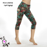 Plaid in Distress Capri Length Legging