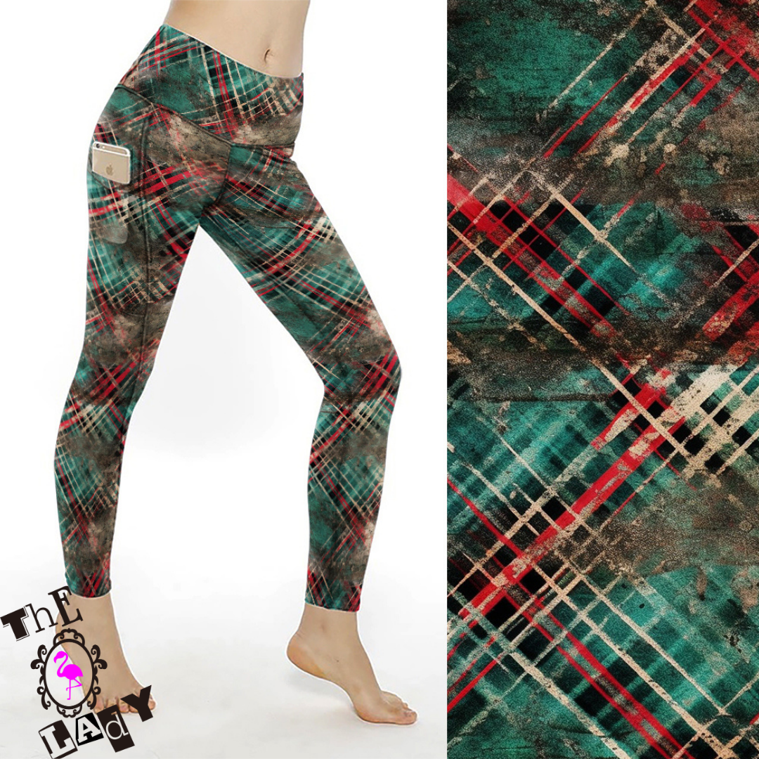 Plaid in Distress Full Length Legging