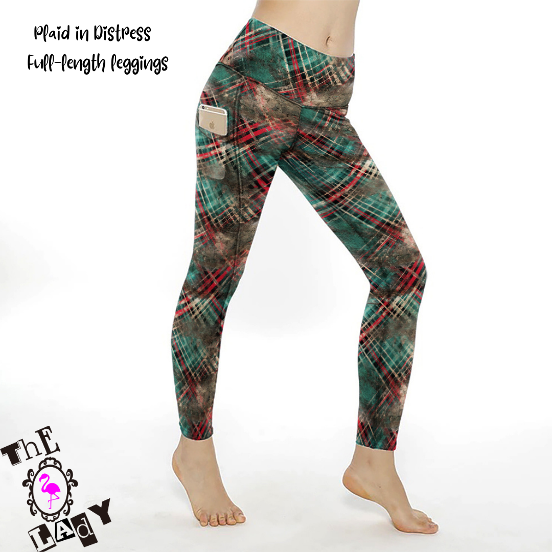 Plaid in Distress Full Length Legging