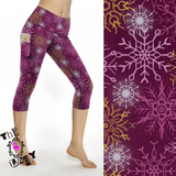 Purple Snow Capri Length Legging