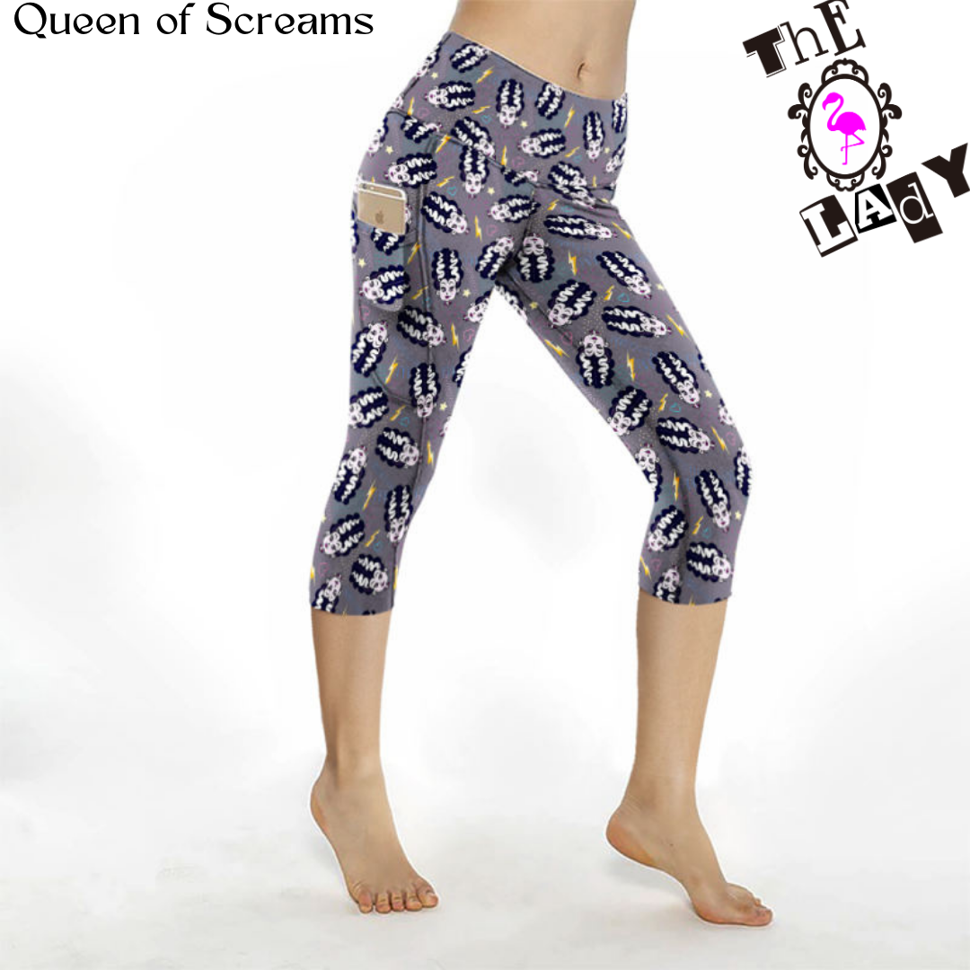 Queen of Screams Capri Length Leggings With Free set of Lux Supreme Nails