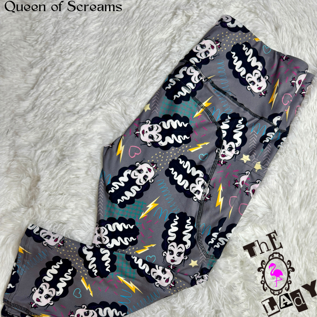 Queen of Screams Capri Length Leggings With Free set of Lux Supreme Nails