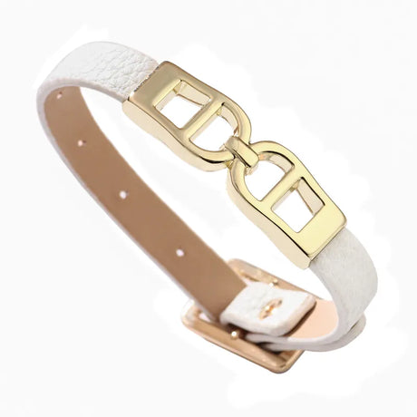 Designer Vegan Leather  Buckle Bracelet