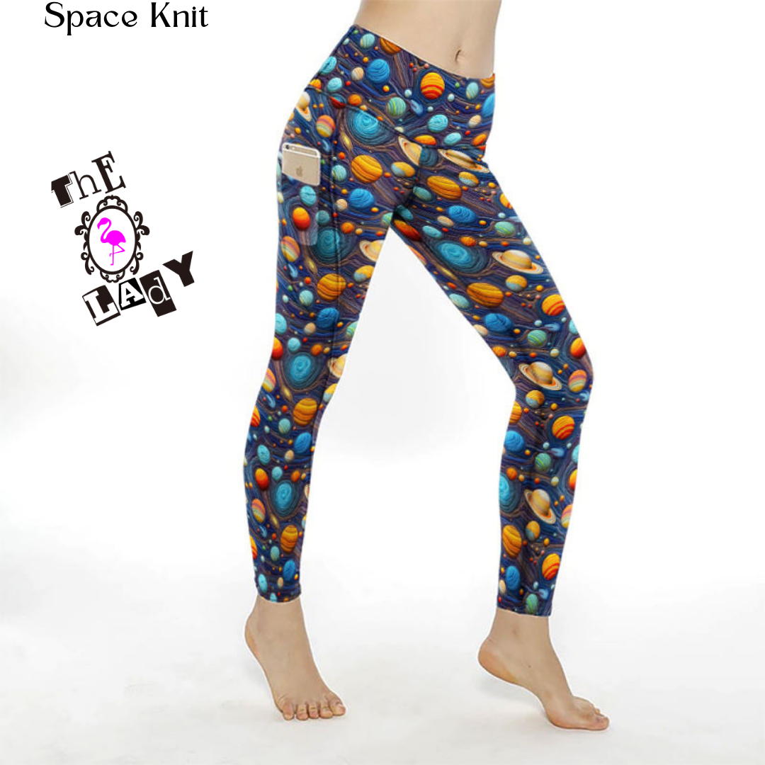 Space Knit Full Length Leggings