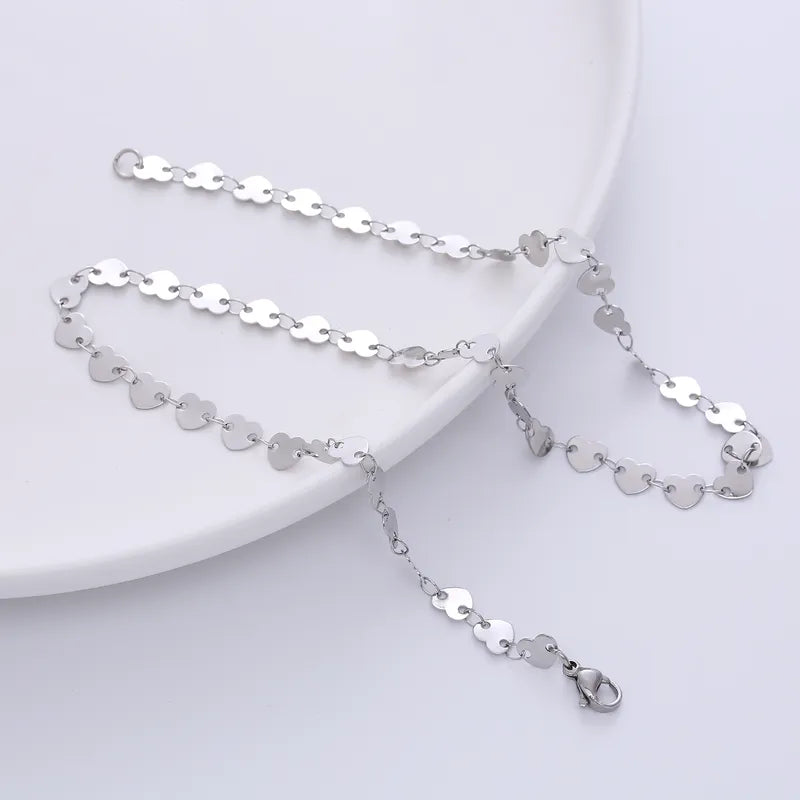 Stainless steel All Closed Hearts Choker