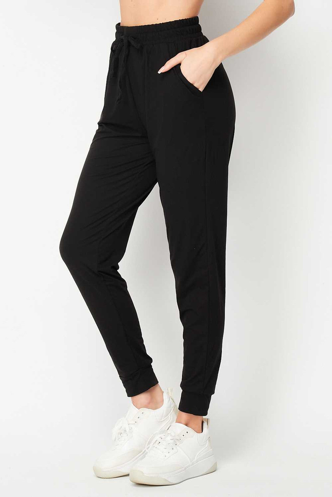 Buttery Smooth Solid Black Plus Size Joggers