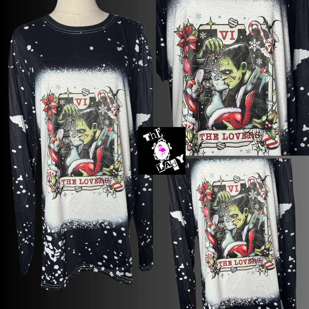 Holidays for The  Lovers Long Sleeve Black Tee 3XL