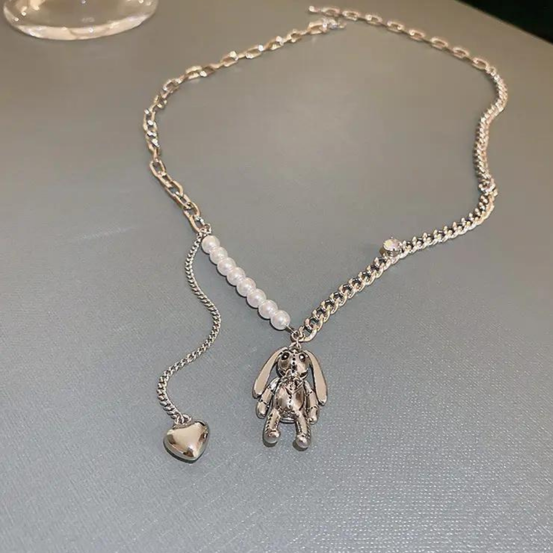 3D Punk Bunny Stainless Steel Necklace